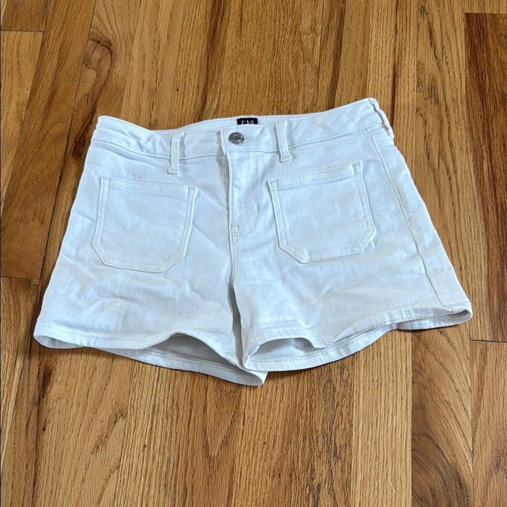 GAP White Denim Girls Shorts, Size 12 Adjustable Waist